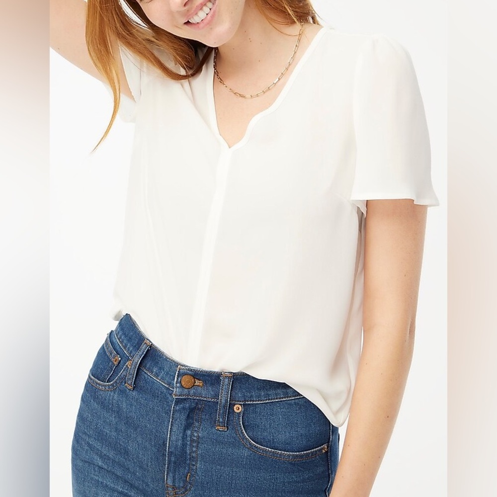 J Crew V-neck top BU046 Black Large